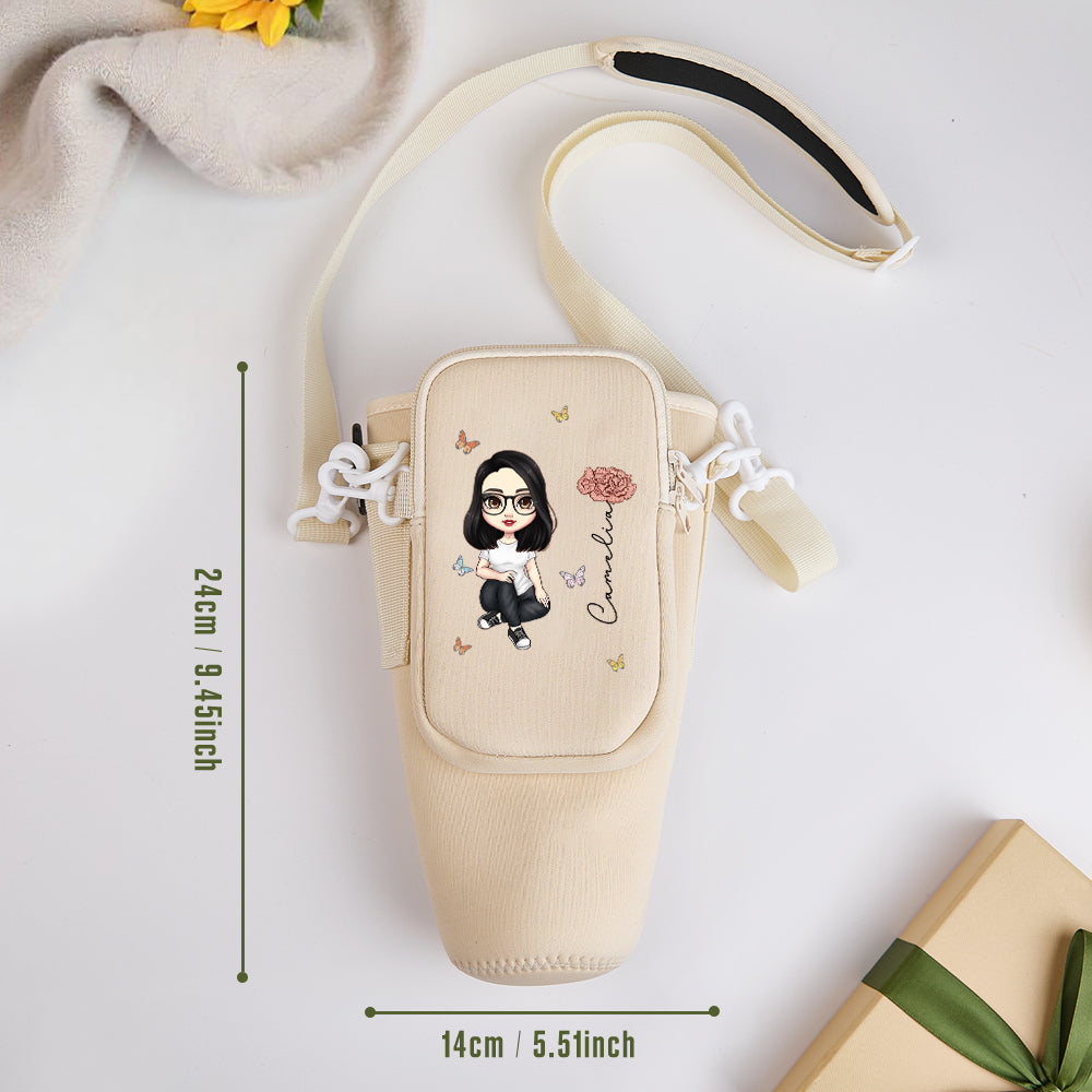 Selection of personalised birth flower design options for 40oz Stanley Cup carrier – custom floral gifts by birth month