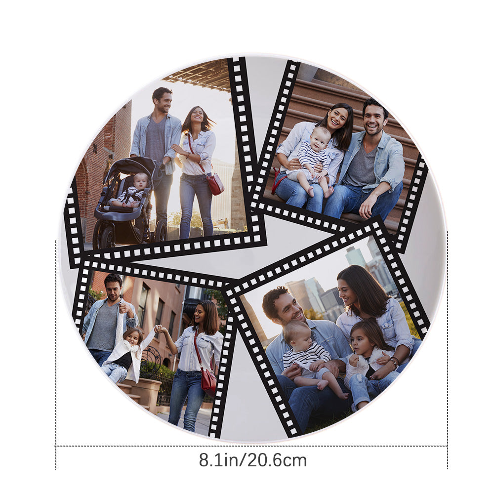 Personalised Ceramic Wedding Plate - Customised with 4 Photos
