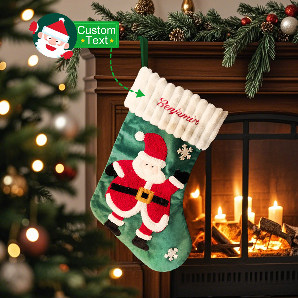 Personalised Christmas Stocking with Embroidered Name - Custom Family Gift