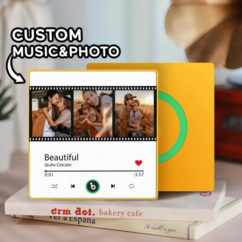 FridgeBeats Framed Custom Music Fridge Magnet – Personalised Singing Fridge Sticker (4.0 Upgrade)