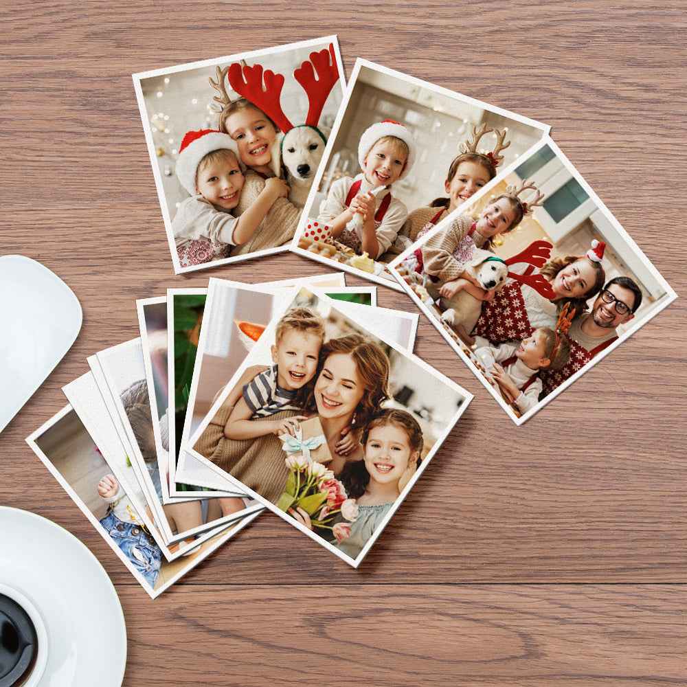 Custom Photo Card Paper Fridge Magnets - Set of 12 Personalized Picture Magnets for Home or Gifts