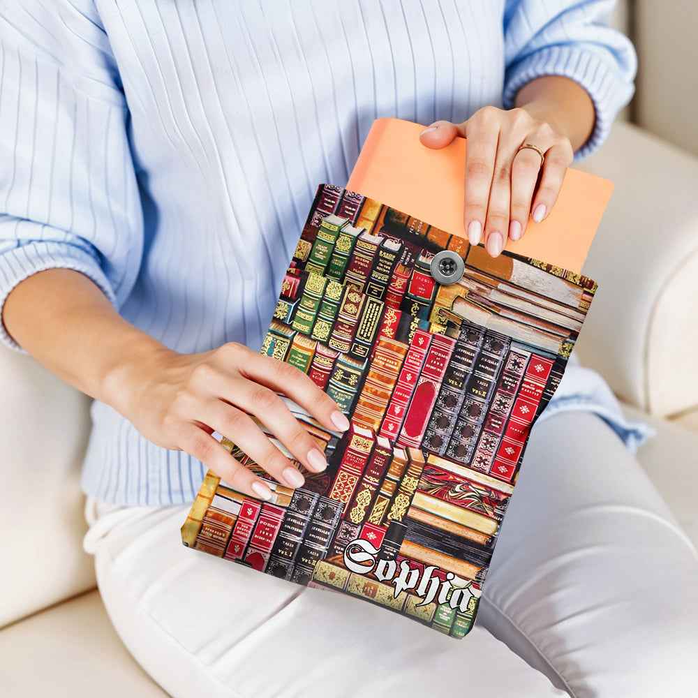 Personalized Book Cover with Pocket Book Cover Protector Gift for Book Lover