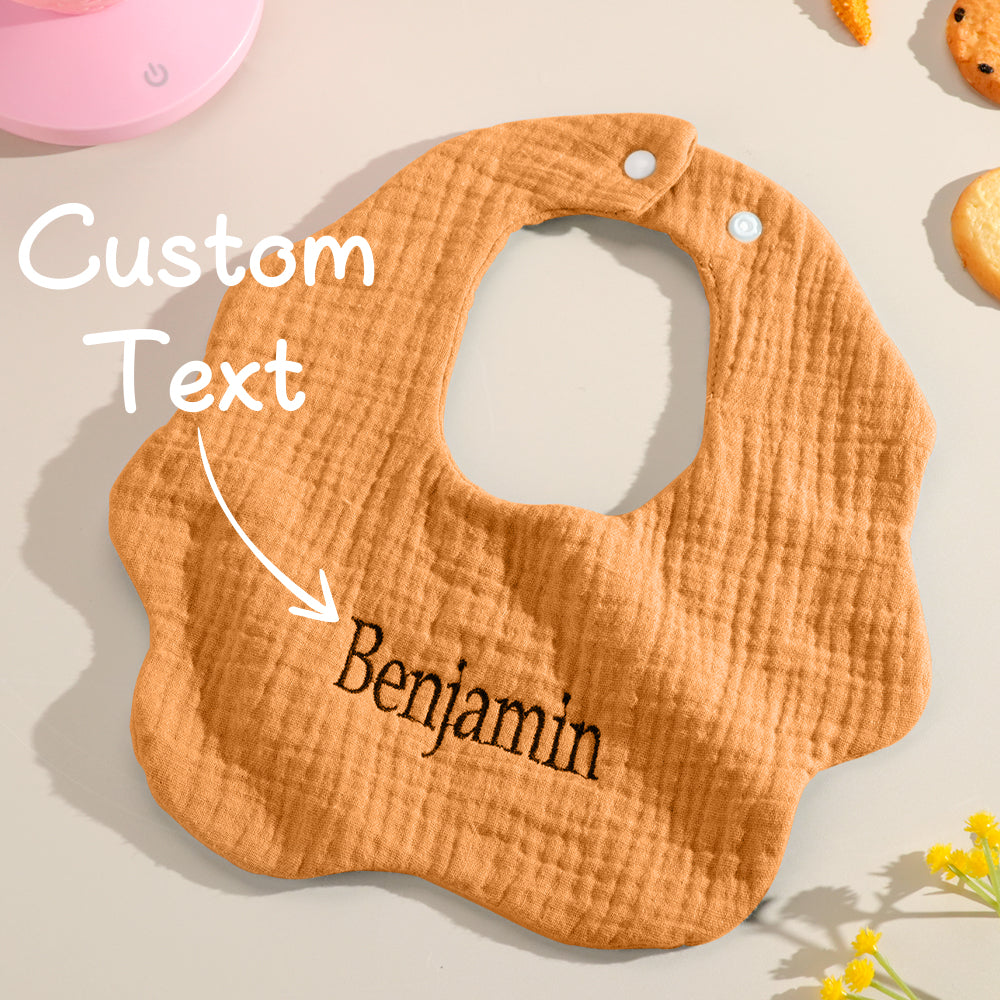 Soft cotton fabric texture of personalised baby bib showing absorbent weave — cotton baby bib close-up