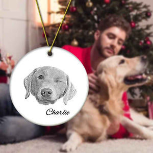 Personalized Pet Ornament Christmas Pet Face and Name Ornaments Gift for Pet Lovers
