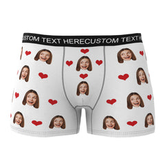 Custom Photo Heart Boxer Briefs | Personalised Men's Underwear