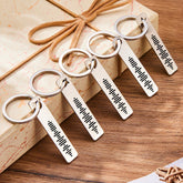Personalised Music Code Keychain - Custom Engraved 3D Bar Keyring