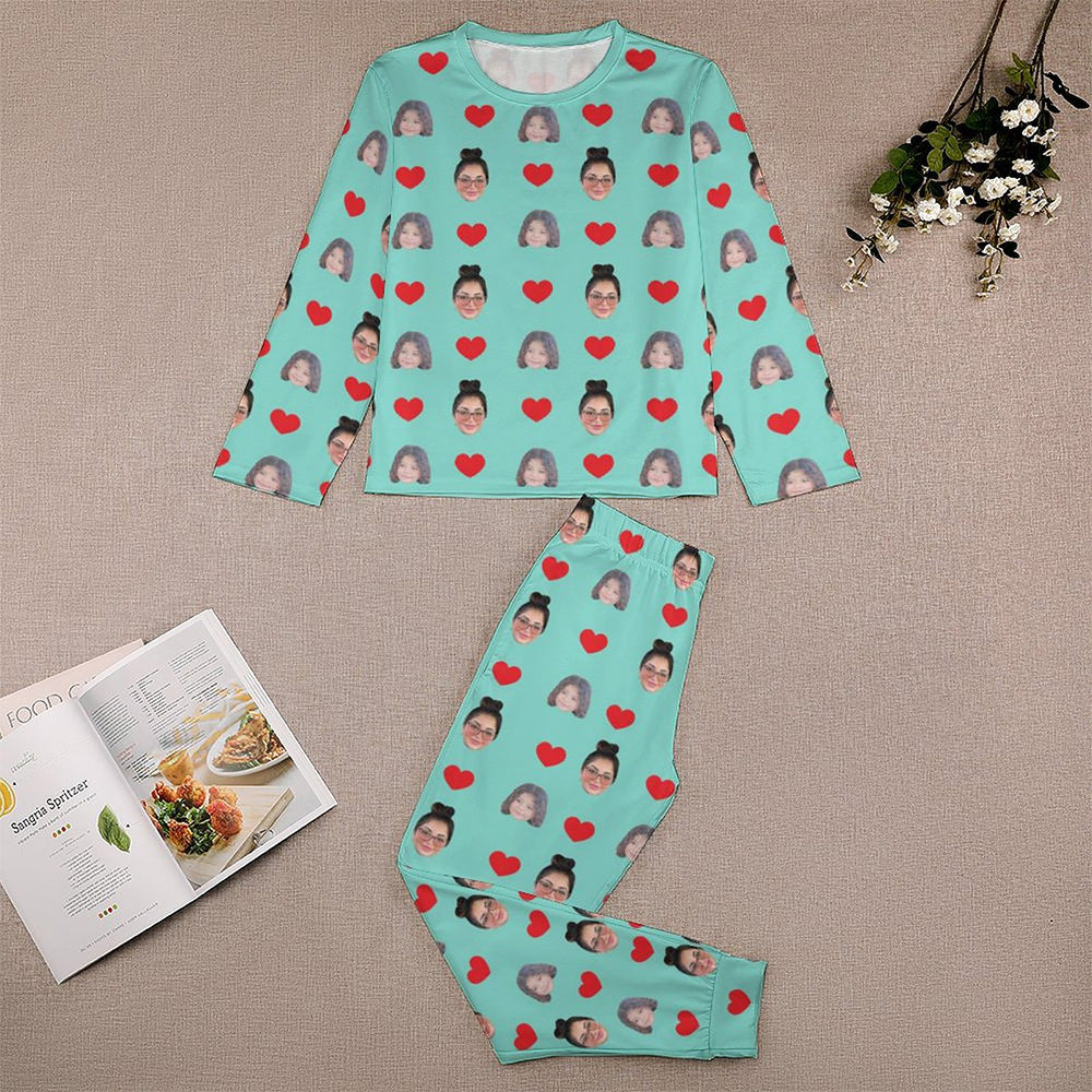 Neckline and fabric close‑up showing cotton neck trim and breathable polyester blend of personalised pyjamas