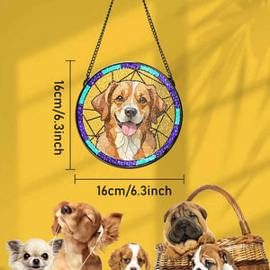 Personalized Pet Stained Glass Art Suncatcher Pet Memorial Ornament Gifts for Pet Lovers