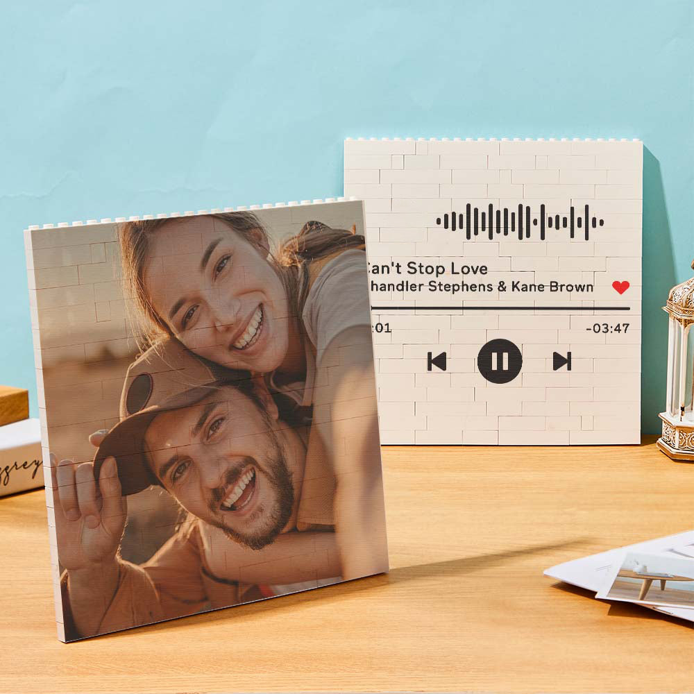 Custom photo block puzzle featuring customised text option – name or short message print