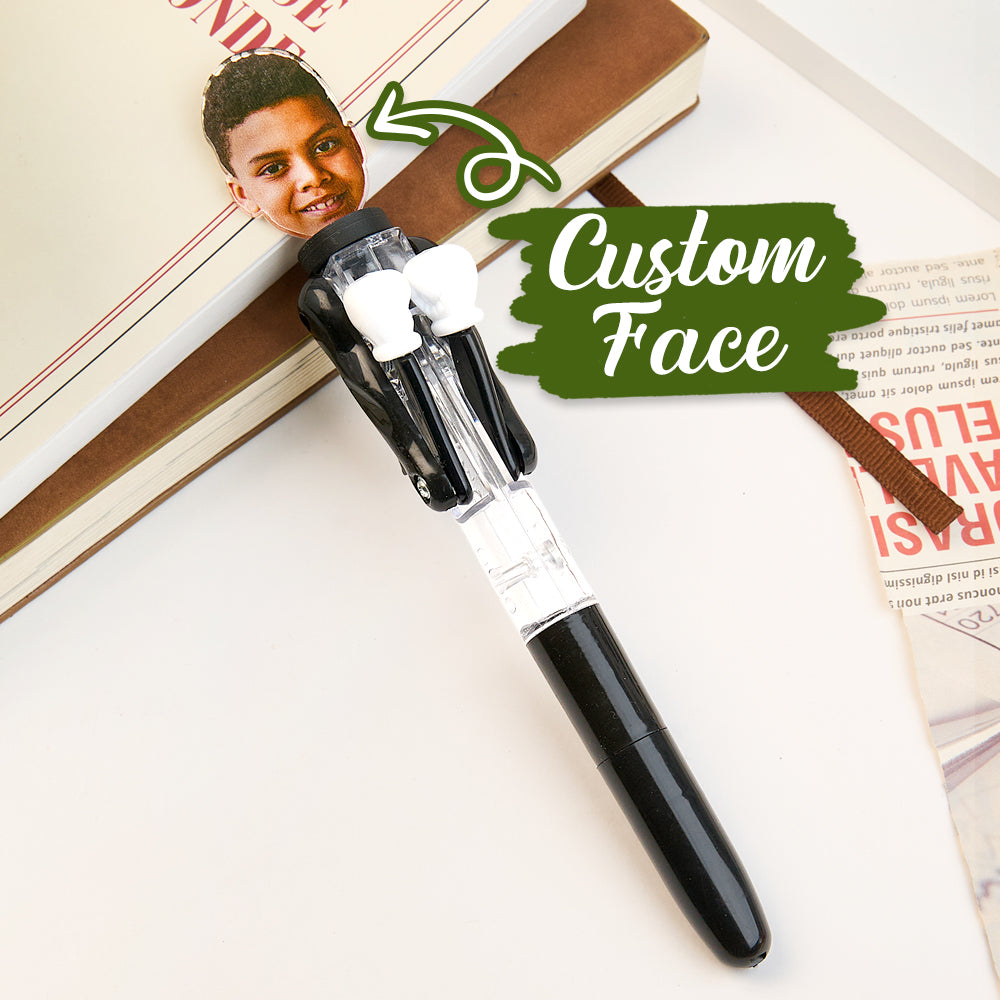 Close-up of personalised face print on boxing pen, acrylic finish and durable PLA construction
