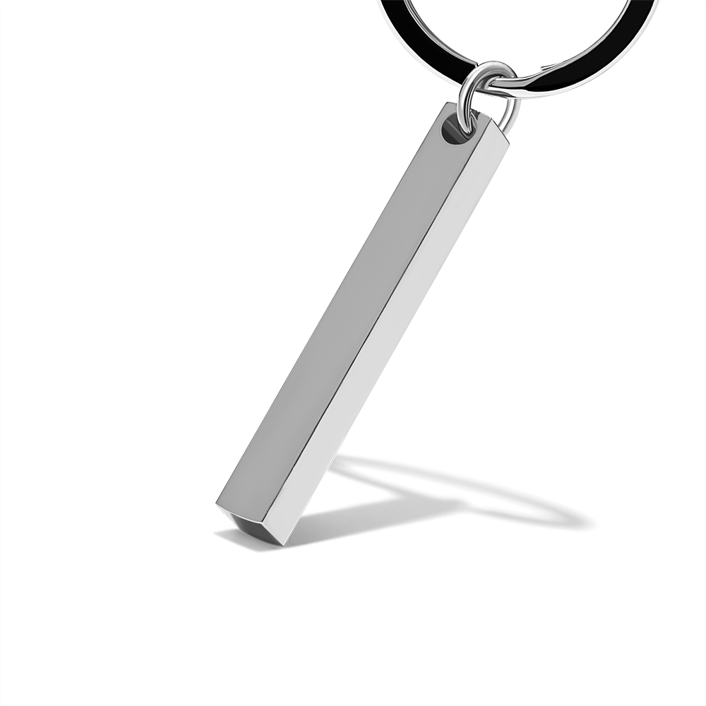 Customisation workflow graphic for personalised music keychain — upload MP3 or enter text, production and quality inspection explained