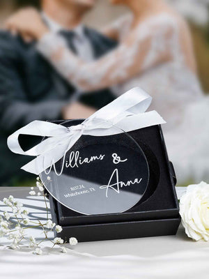Custom Name Acrylic Ring Holder – Unique Wedding Gift