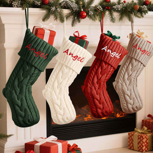 Personalized Christmas Stocking with Custom Name – Festive Holiday Decor for the Family