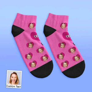 Custom Face Low Cut Ankle Socks – A Heartfelt "I Love U Mom" Gift for Every Occasion