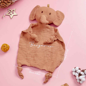 Personalized Baby Soothing Towel Soft Sleeping Animal Towel with Embroidered Name Gift for Baby