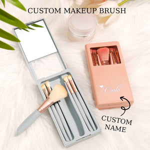 Personalized Engraved Makeup Brush Set – Customizable Beauty Essentials for Flawless Application