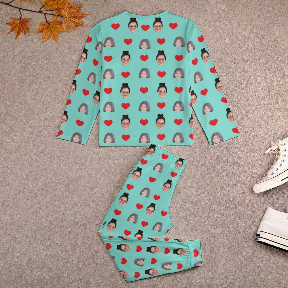 Back view of custom two‑face children's pyjama top showing seamless print placement and comfortable fit
