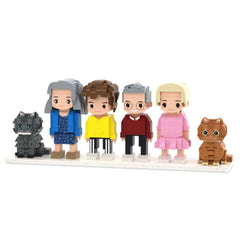 Custom Full-Body Cute Brick Figures of 4 People and 2 Cats Personalized Anniversary Gift Birthday Gift
