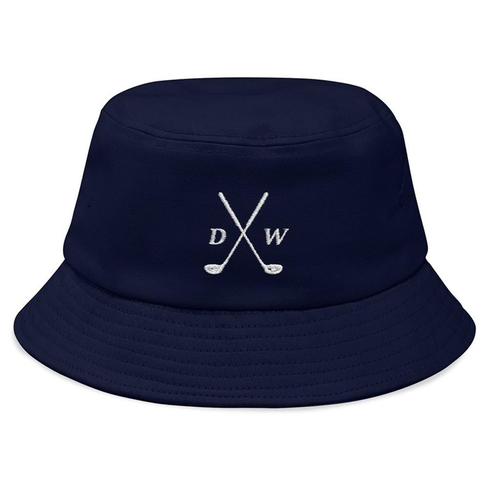 Top view showing hat height and crown of personalised embroidered bucket hat – comfortable breathable cotton