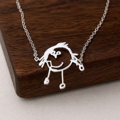 Personalized Line Art Necklace – Custom Pendant Made from Your Drawing