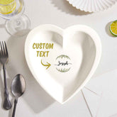 Custom Name Heart Shaped Plate Personalized Ceramics Dinner Plate