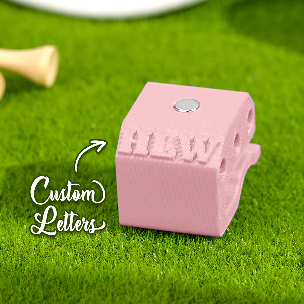 Underside view showing the hat clip mechanism and secure clasp — durable PLA personalised golf accessory