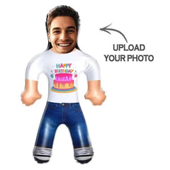 Custom Face Birthday Cake T-shirt Blow Up Dolls Funny Inflatable Balloon Custom Air Doll for Party Favors