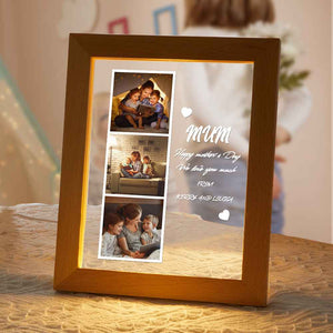 Personalized Photo and Name Acrylic Night Light Gift for Mum