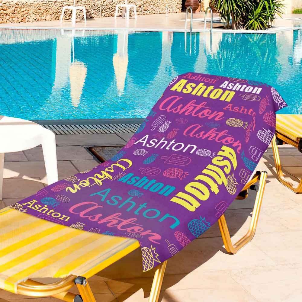 Customized Name Beach Towel Personalized Funny Pool Towels