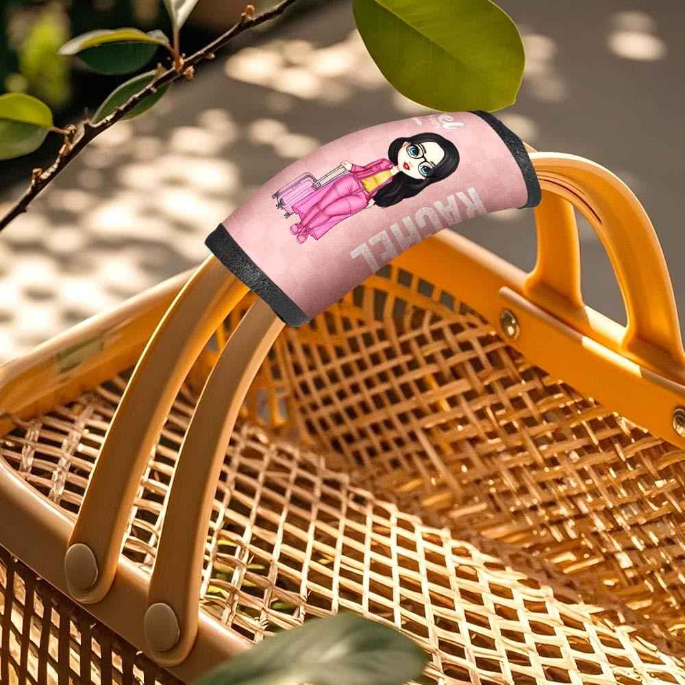 Personalized Cartoon Character Luggage Handle Wraps Travel Accessories Gift for Travel Lovers