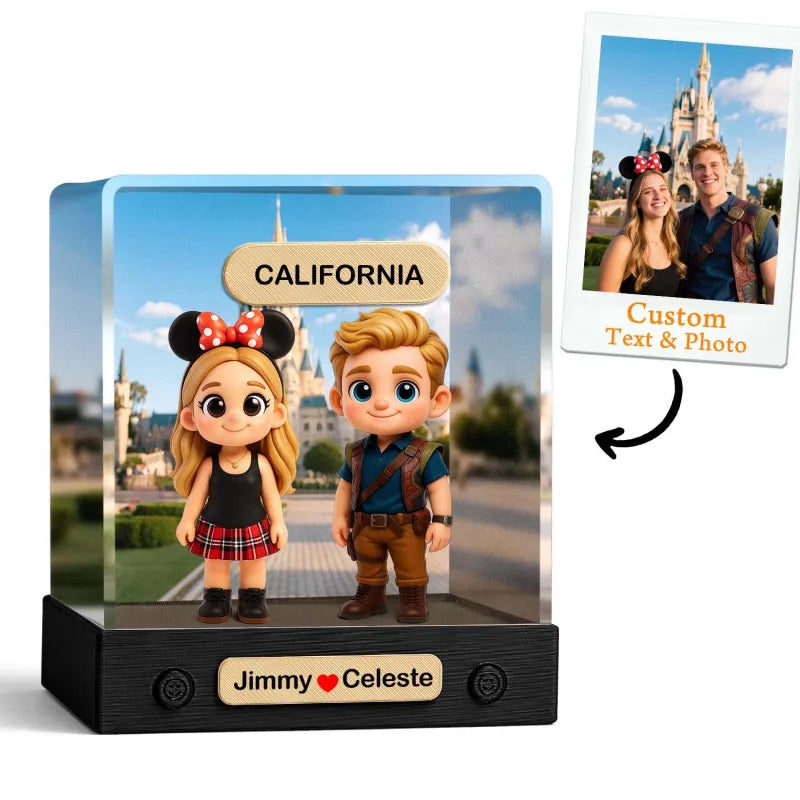 Personalised 3D Mini Figure from Your Photo - Custom Acrylic Box Gift