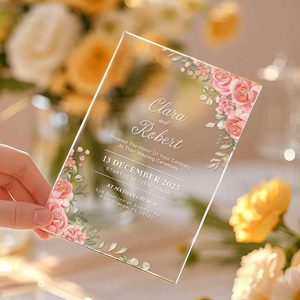 Personalized Acrylic Wedding Invitation Party Invitations Wedding Gift