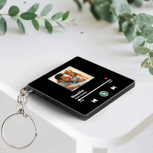 Personalized Photo Music Keychain Music Box Bag Charm That Plays Music Without Cell Phone Anniversary Gifts