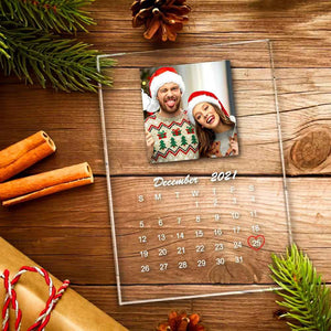 Personalized Calendar Photo Plaque Acrylic Desk Decor Christmas Gifts