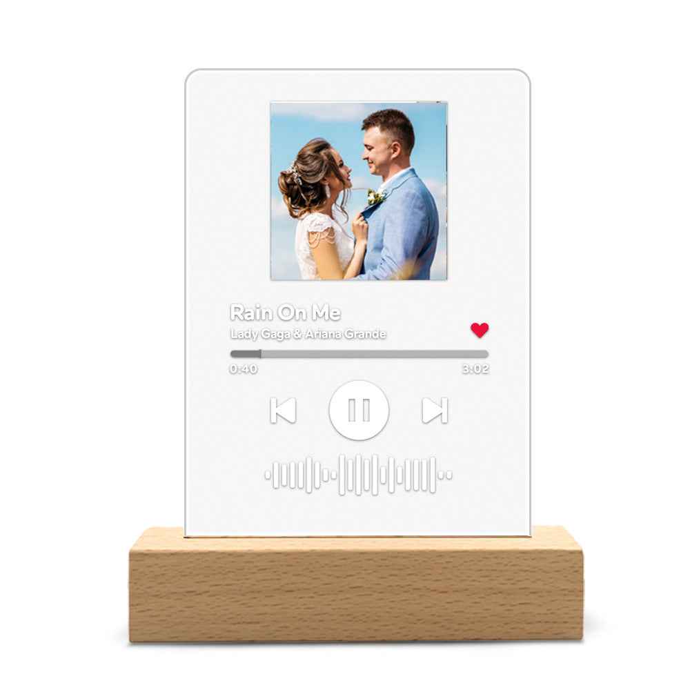Custom Album Cover Scannable Code Music Plaque with Wooden Base