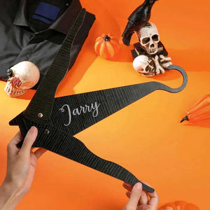Personalized Funny Coat Hanger with Name Bat Wood Hanger for Hallowmas Gift