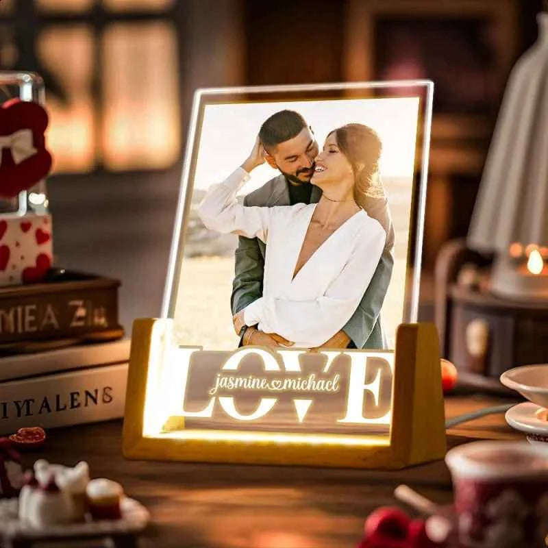 Personalized Couple Photo Collage Night Light Custom Valentines Day Gift Gift for Couple Anniversary Gift for Girlfriend Love Gift