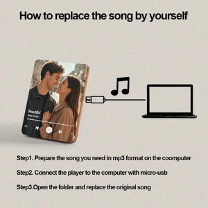 Custom Music Photo Frame That Plays Music Without Cell Phone Wooden Music Record Player Wedding Anniversary Gifts