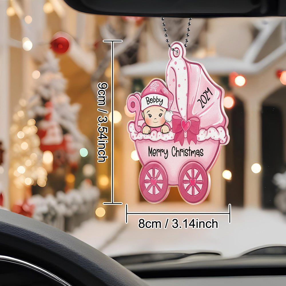 Personalised Baby's First Christmas Ornament - Custom Baby Carriage Keepsake