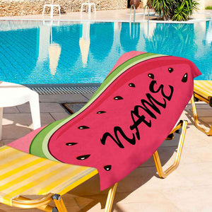 Personalized Name Orange Fruit Printed Beach Towel