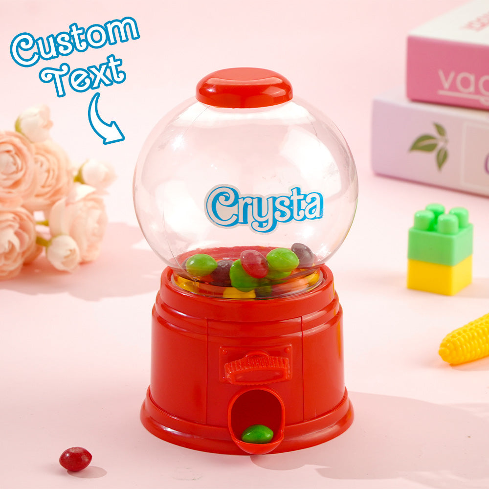Turn the knob to dispense sweet treats - interactive personalised gashapon candy dispenser toy for kids' parties and stocking fillers