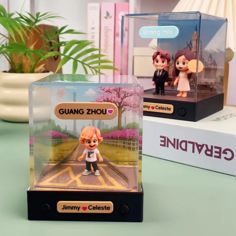 Personalised 3D Mini Figure from Your Photo - Custom Acrylic Box Gift