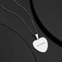 Custom Photo Engraved Necklace Heart Tag Gifts for Couple