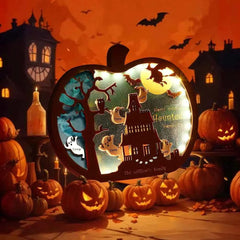 Personalized Halloween Light with Family Name Halloween Decorations Night Light Gifts for Family