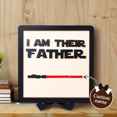 Custom Name Lightsaber Sign - Personalised Father's Day Gift with Wooden Plaque