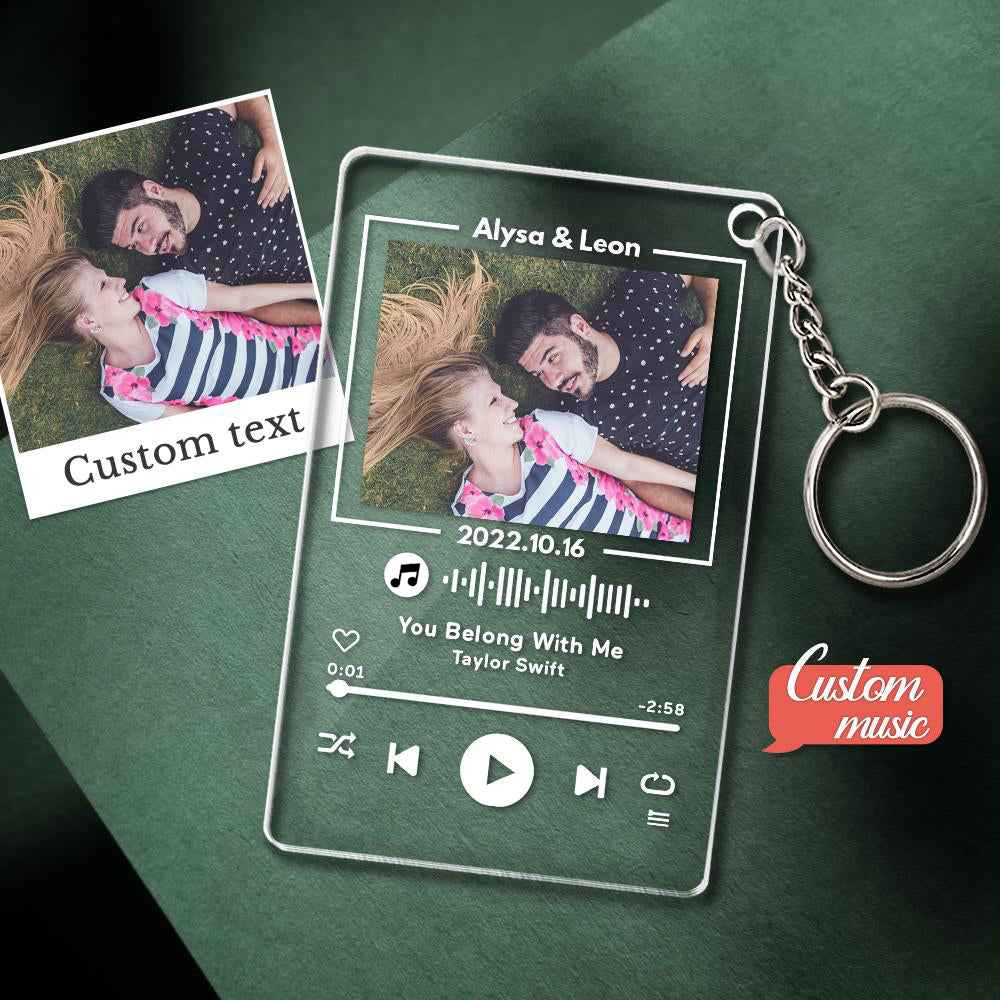 Custom Glass Code Plaque Music Keychain/Plaque 7 Color Night Light Gift For Anniversary