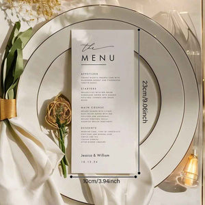 Personalized Minimalist Wedding Menu Card Wedding Dinner Menu