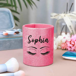 Personalized Glitter Color Make Up Brush Holder with Name Birthday Anniversary Gift for Women