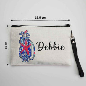 Custom Name Golf Bag Design Canvas Makeup Bag - Personalized and Stylish