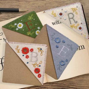 Personalized Bookmark with Initial Custom Embroidered Bookmark Gift for Book Lovers